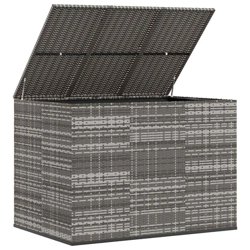 Garden Storage Box PE Rattan 145x100x103cm Outdoor Cushion Chest Grey