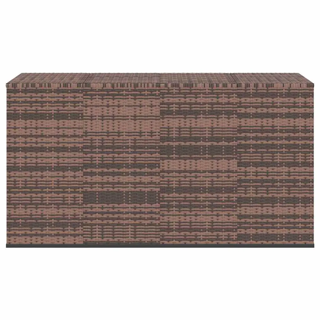 Garden Storage Box PE Rattan 194x100x103cm Brown Outdoor