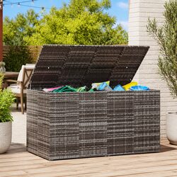 Functional Grey Garden Cushion Storage Box for Everyday Use