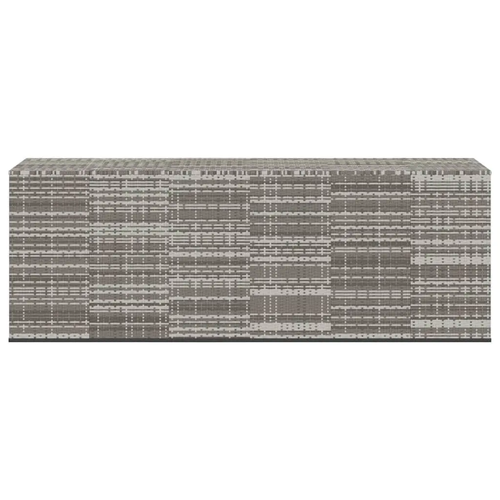Garden Storage Box PE Rattan Grey 291x100.5x104cm
