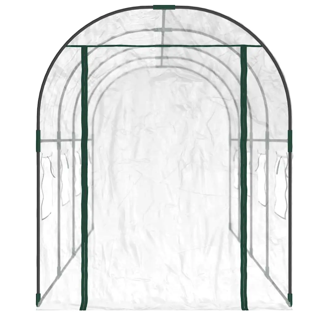 Greenhouse PVC Cover Transparent 160x400x190cm Steel Frame Roll-Up Windows
