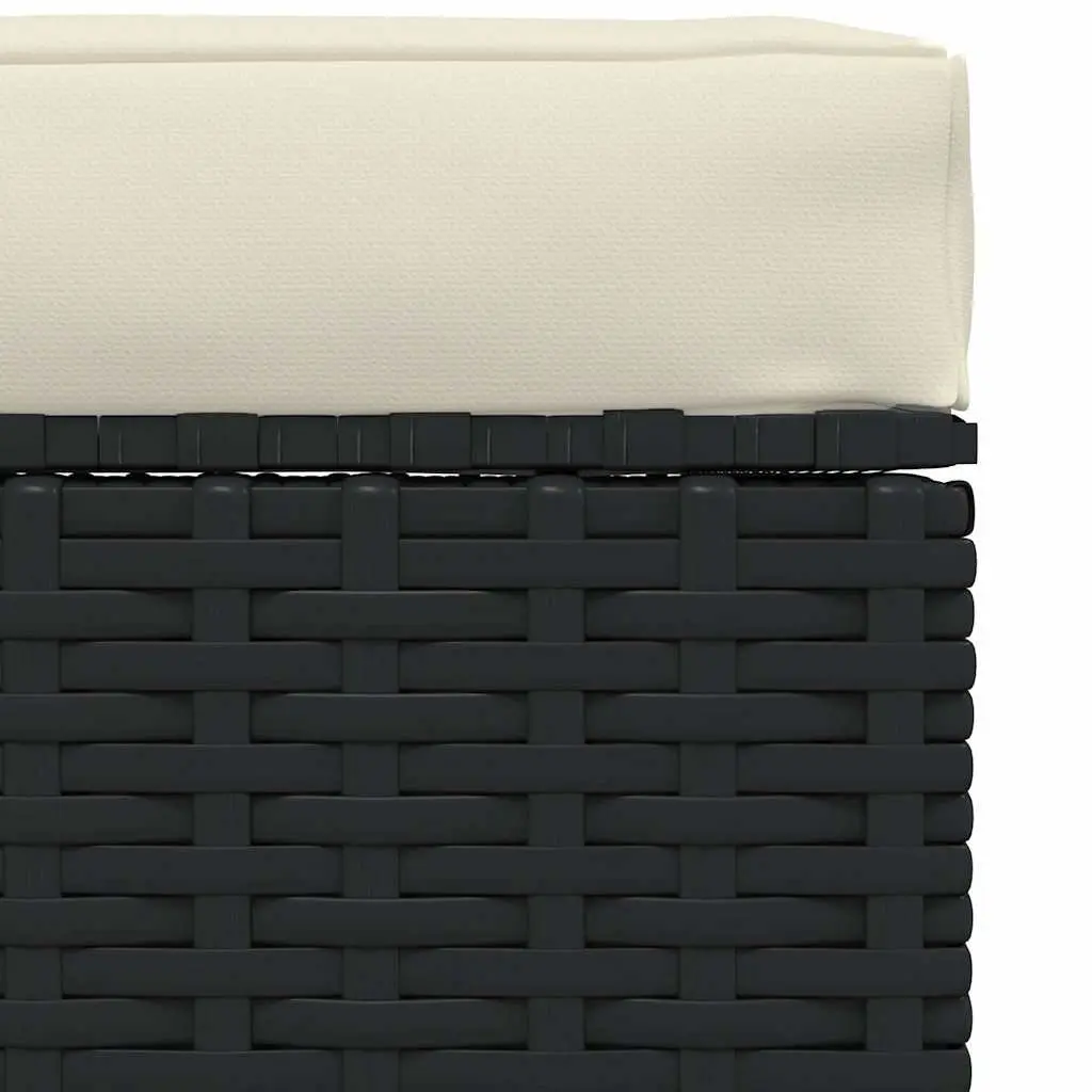Garden Footrest Ottoman Outdoor Patio Pouffe Modular Seating Black 70x70x30cm