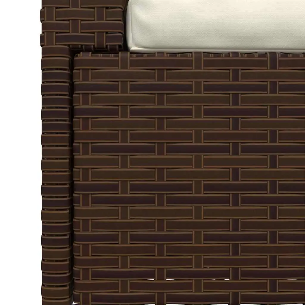 2-Seater Outdoor Sofa Garden Patio Furniture PE Rattan Brown Seat Cushions