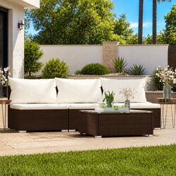 Versatile Brown Rattan Lounge Set for Various Outdoor Spaces