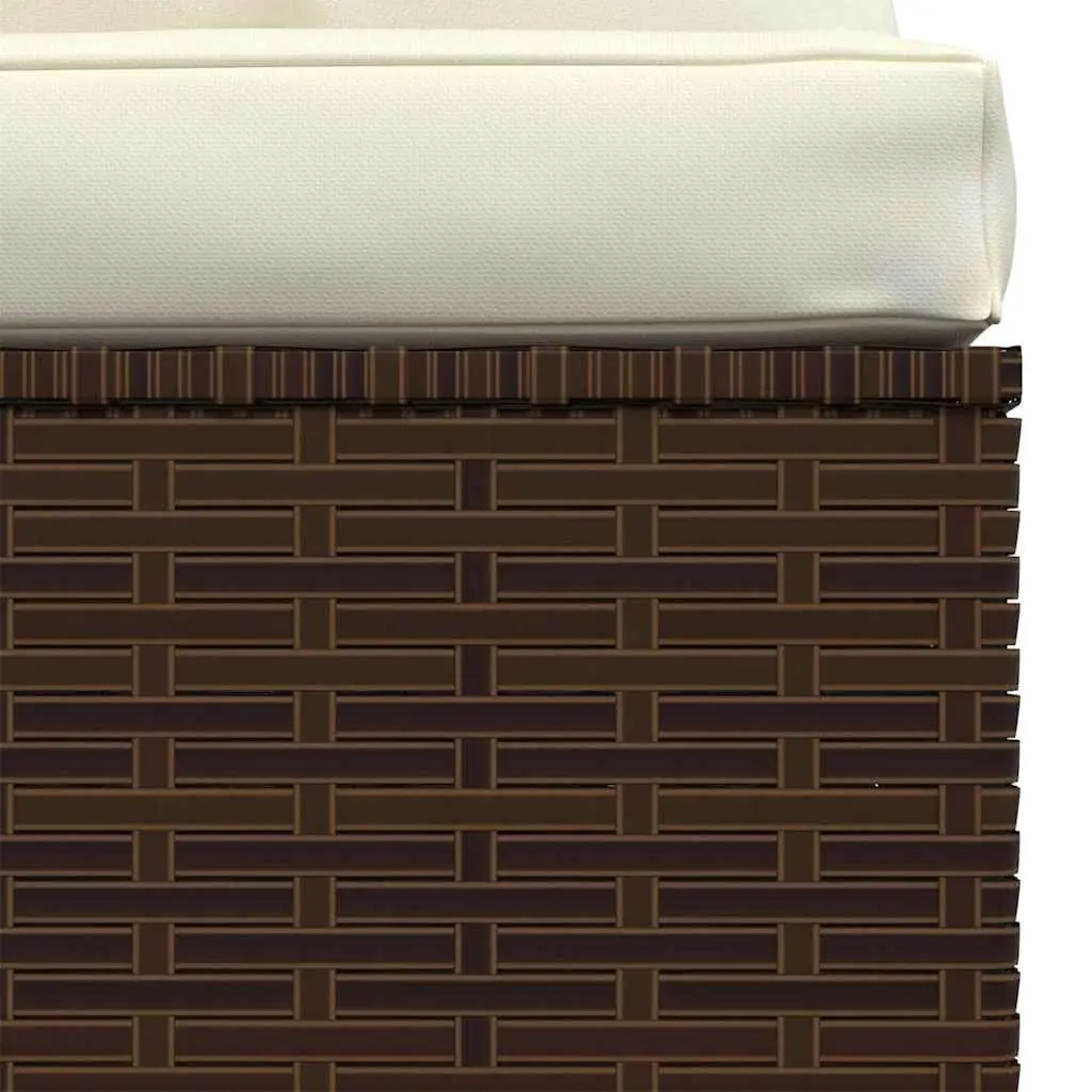 Garden Lounge Set Outdoor Patio Furniture Powder Coated Steel Waterproof PE Rattan 4 Piece Brown