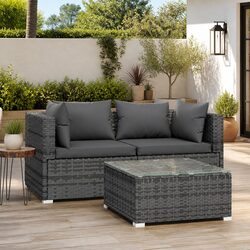 Practical 3 Piece Garden Lounge Set for Outdoor Enjoyment