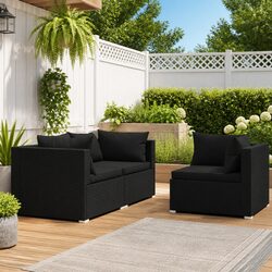 Versatile 3 Piece Outdoor Lounge Sofa Set with Cushions