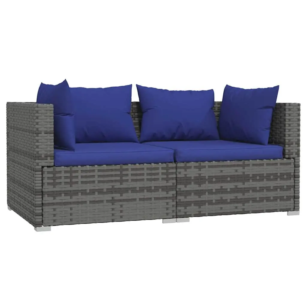 3 Piece Grey Outdoor Lounge Set with Cushions