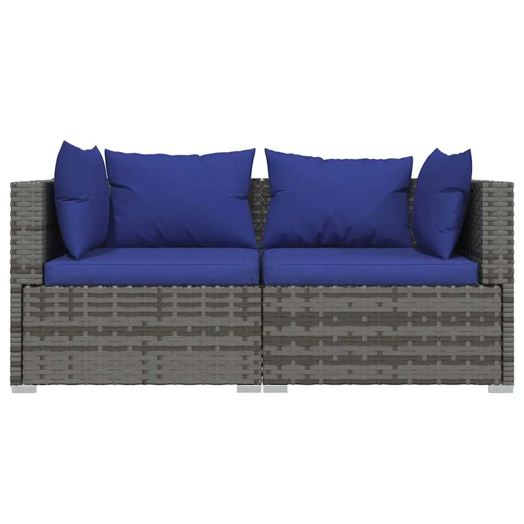 3 Piece Grey Outdoor Lounge Set with Cushions