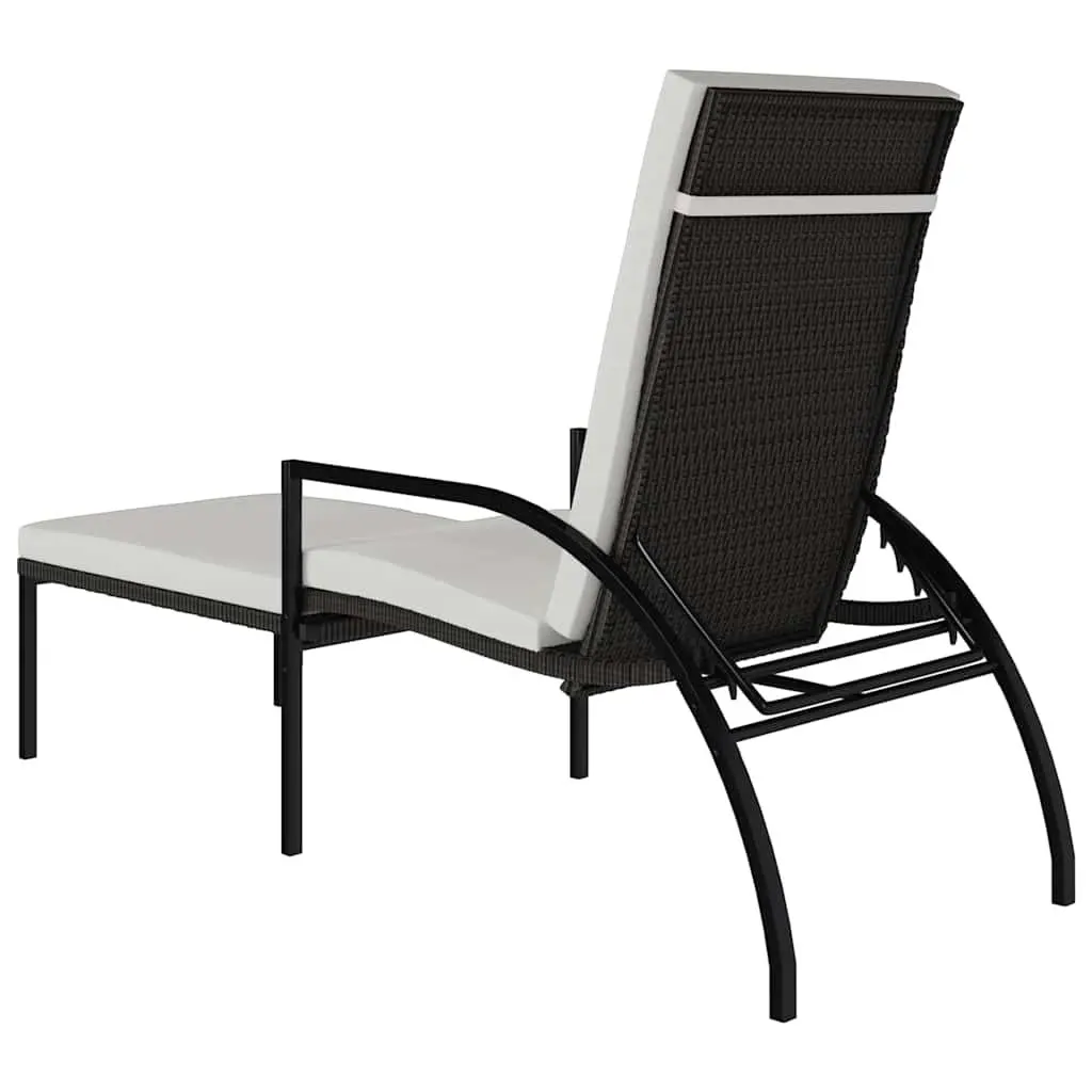 Sun Loungers PE Rattan Brown 2 pcs Outdoor Garden Patio Furniture