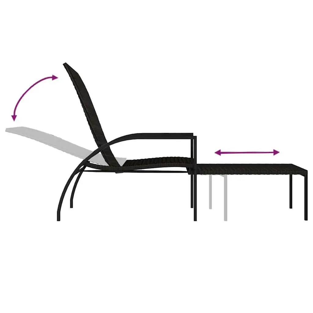 Sun Loungers PE Rattan Brown 2 pcs Outdoor Garden Patio Furniture
