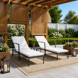 2-Piece Sun Lounger Set with Side Table for Any Outdoor Space