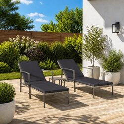 Practical Sun Lounger with Side Table for Outdoor Use