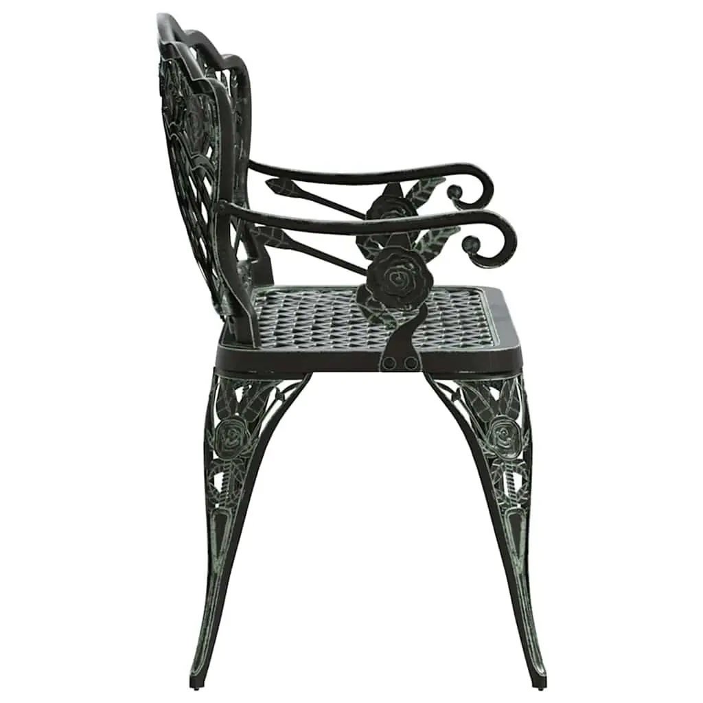 Garden Bench 108cm Outdoor Seating Cast Aluminium Patio Ornate Scrollwork Design