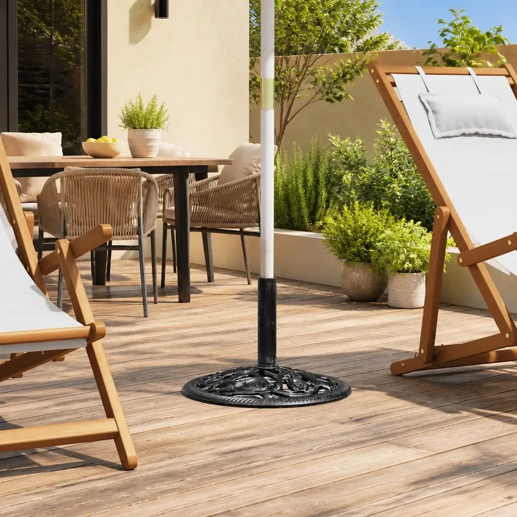 Umbrella Base Cast Iron Heavy Duty 48 x 48 x 33 cm Black