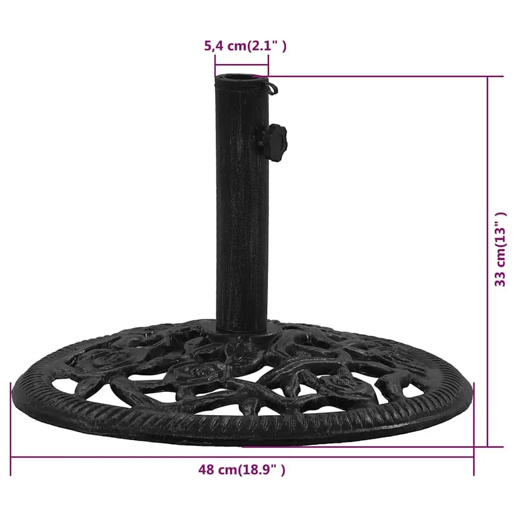 Umbrella Base Cast Iron Heavy Duty 48 x 48 x 33 cm Black