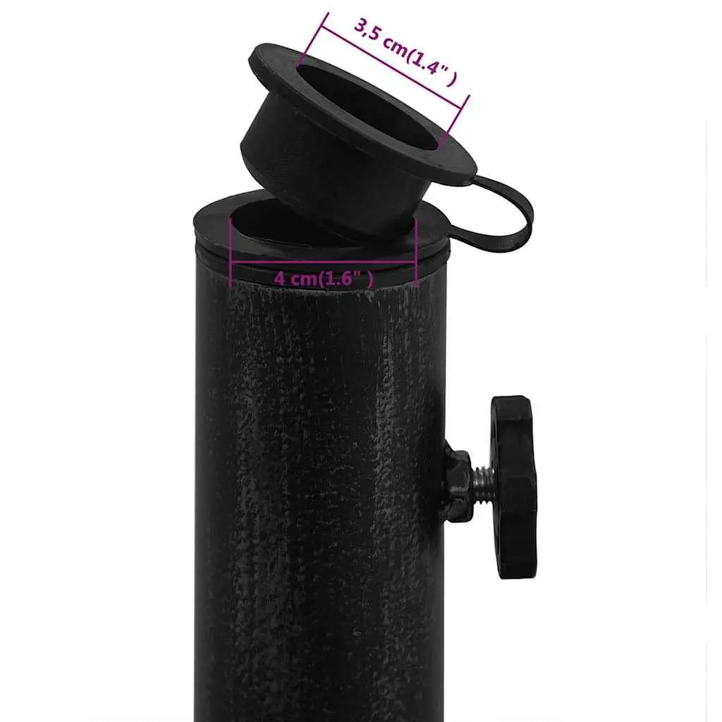 Umbrella Base Cast Iron Heavy Duty 48 x 48 x 33 cm Black