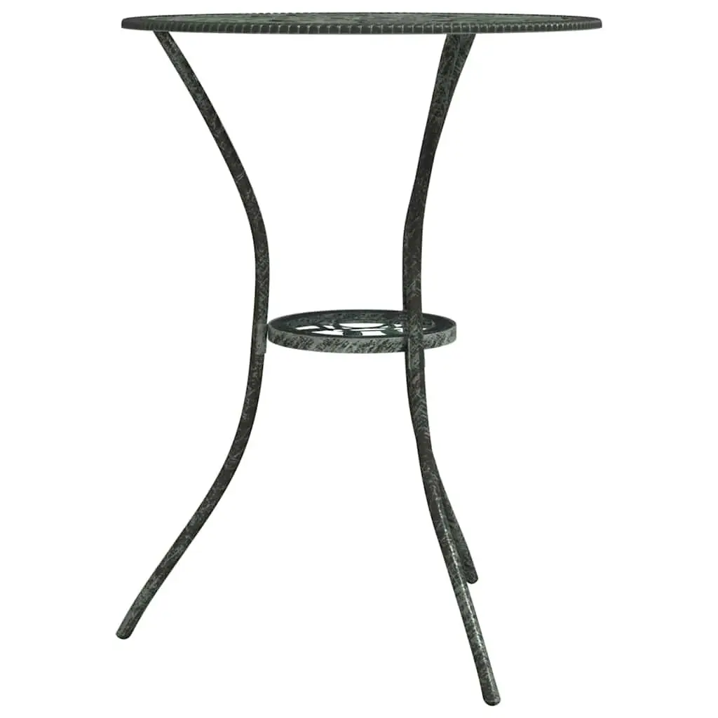 Bistro Set 3 Piece Outdoor Garden Patio Furniture Cast Aluminium Green Floral