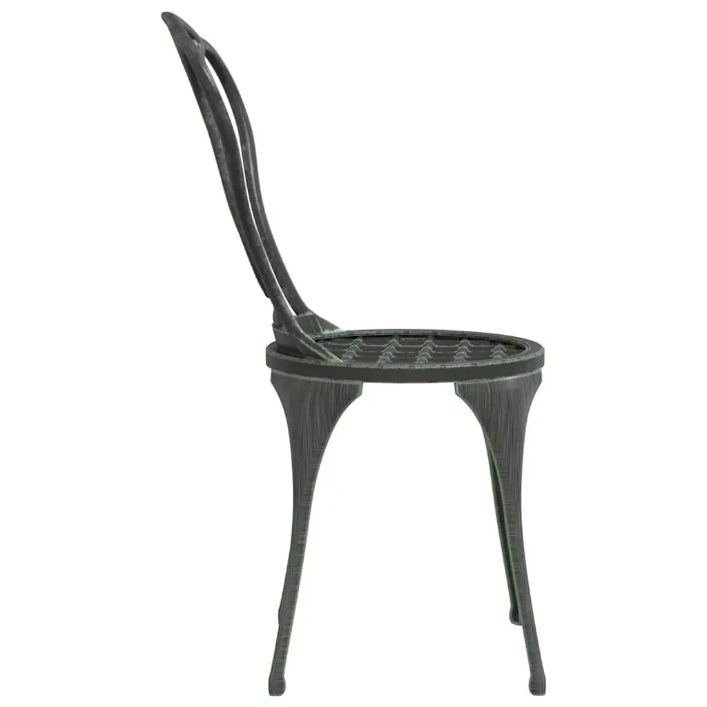 Bistro Set 3 Piece Outdoor Garden Patio Furniture Cast Aluminium Green Floral