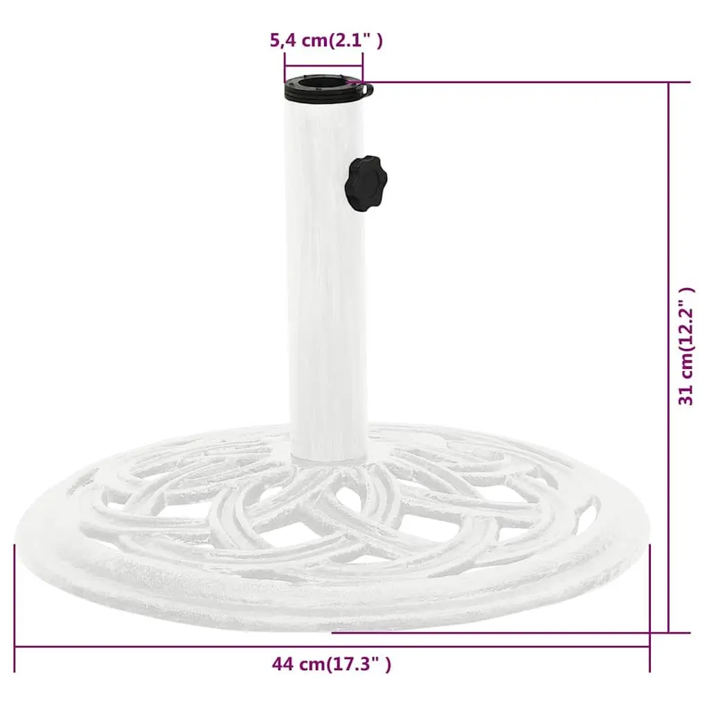 Umbrella Base Cast Iron Outdoor Garden Patio Stand White Heavy Duty 44 x 44 x 31 cm
