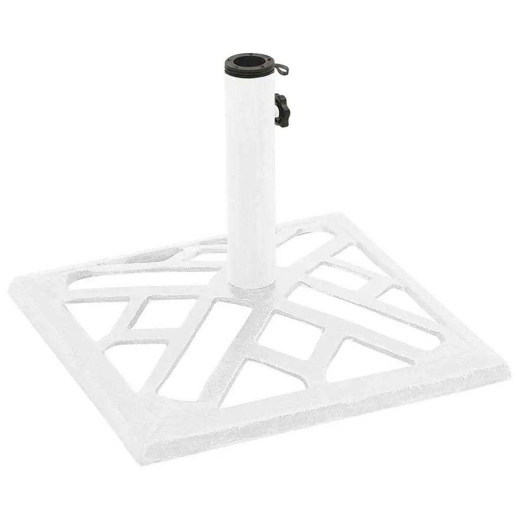 Umbrella Base Cast Iron 44x44x31cm White Heavy Duty Outdoor Garden Patio Stand