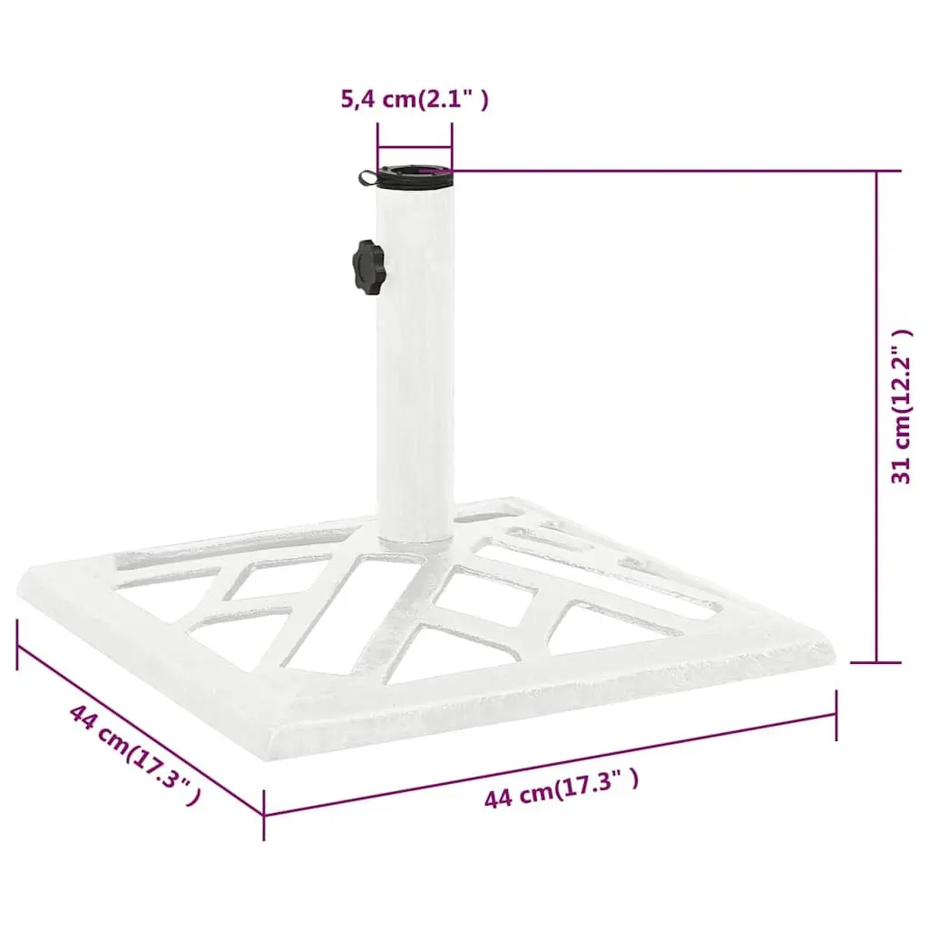 Umbrella Base Cast Iron 44x44x31cm White Heavy Duty Outdoor Garden Patio Stand