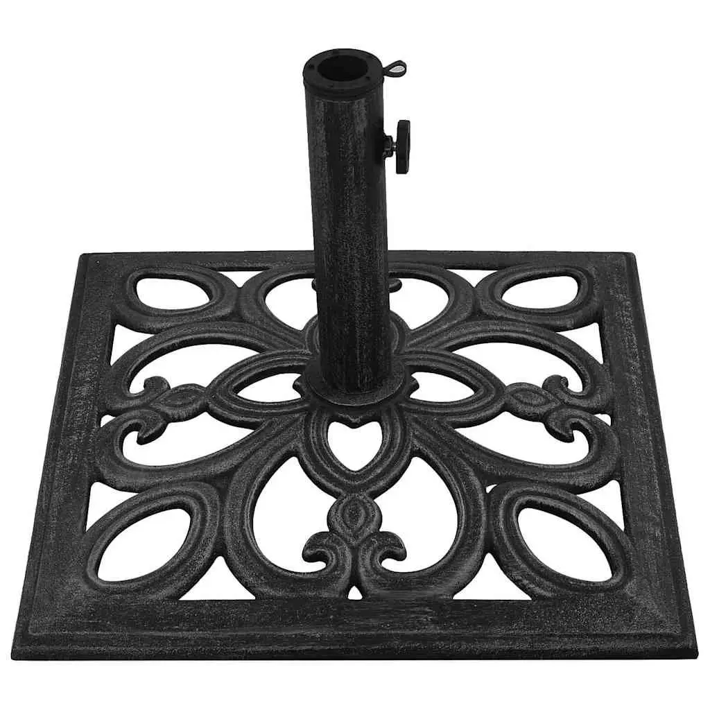 Heavy Duty Umbrella Base Cast Iron Black Outdoor Stand for Garden Patio 47x47x33cm