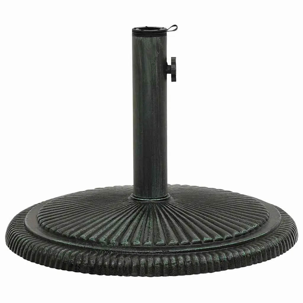 Garden Umbrella Stand Cast Iron Green 45x45x30cm Durable Base for Outdoor Parasol Support