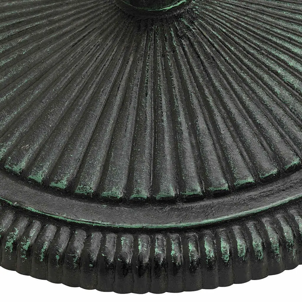 Garden Umbrella Stand Cast Iron Green 45x45x30cm Durable Base for Outdoor Parasol Support