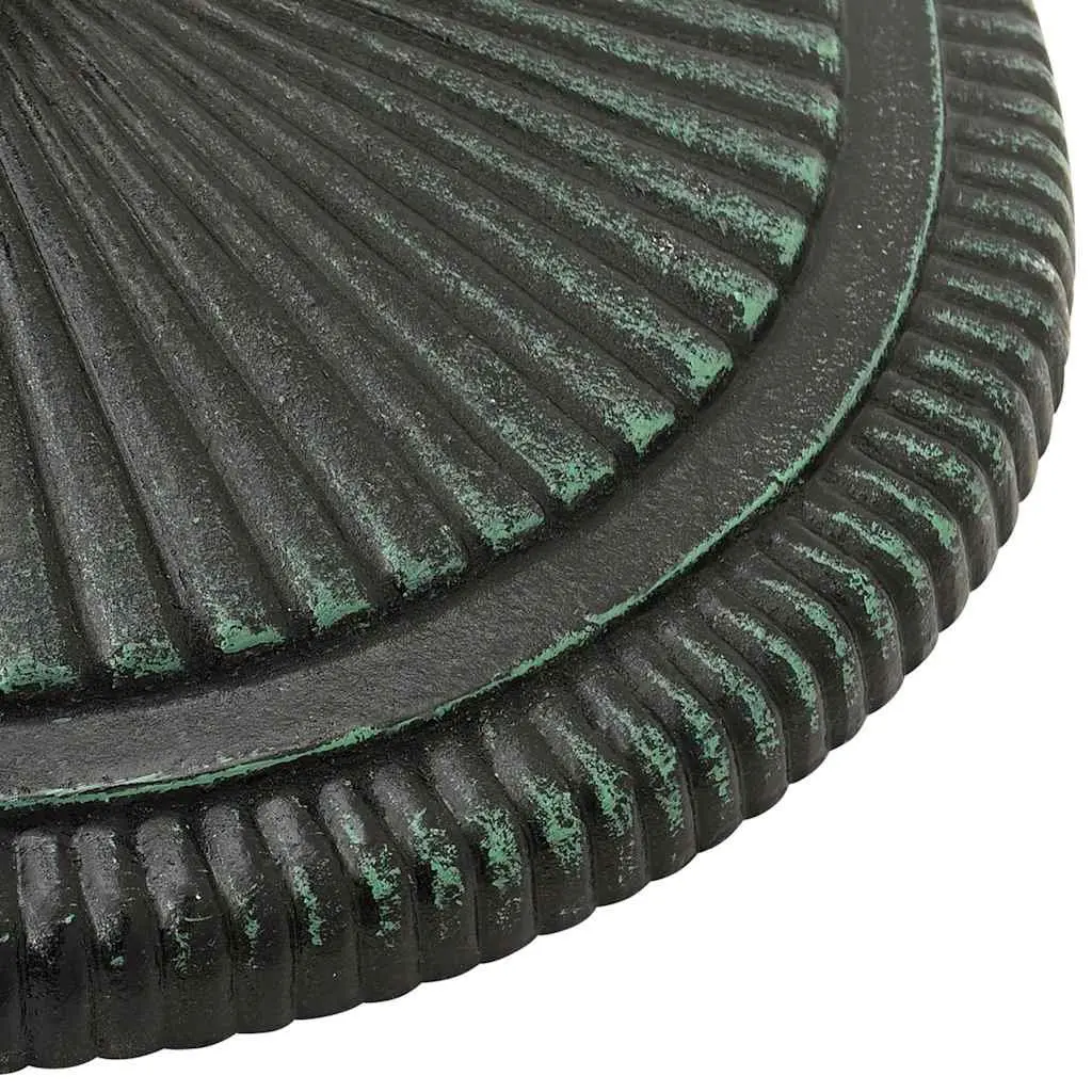 Garden Umbrella Stand Cast Iron Green 45x45x30cm Durable Base for Outdoor Parasol Support