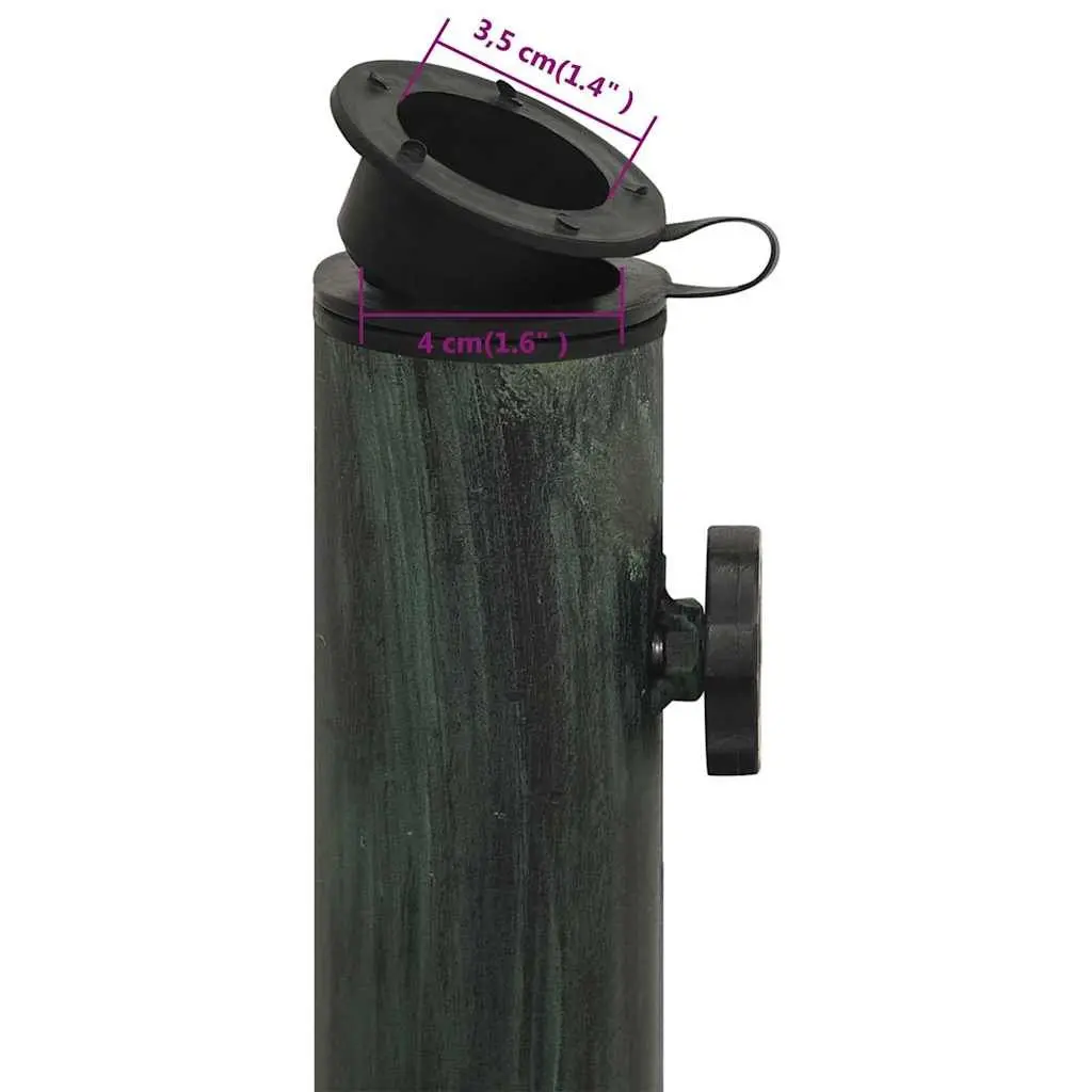 Garden Umbrella Stand Cast Iron Green 45x45x30cm Durable Base for Outdoor Parasol Support
