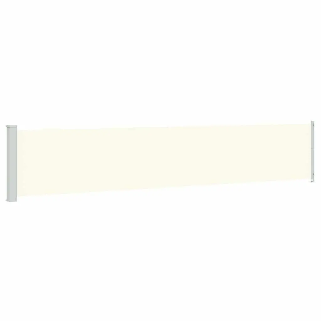 Retractable Side Awning Cream 117cm x 600cm Outdoor Privacy Screen Shade