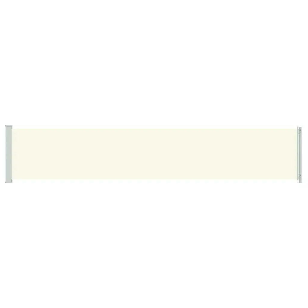 Retractable Side Awning Cream 117cm x 600cm Outdoor Privacy Screen Shade