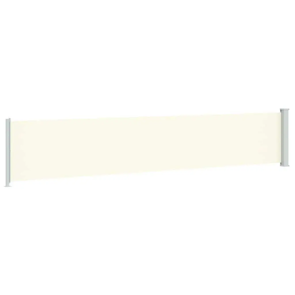 Retractable Side Awning Cream 117cm x 600cm Outdoor Privacy Screen Shade