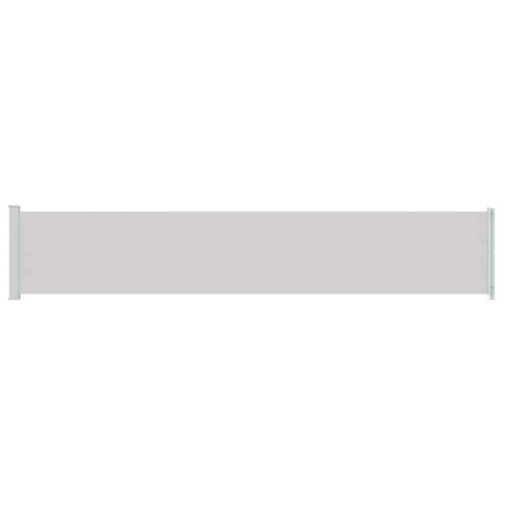 Side Awning Grey Polyester 117x600cm Privacy Screen Retractable for Patio Windbreak