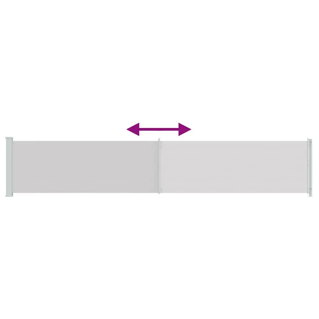 Side Awning Grey Polyester 117x600cm Privacy Screen Retractable for Patio Windbreak