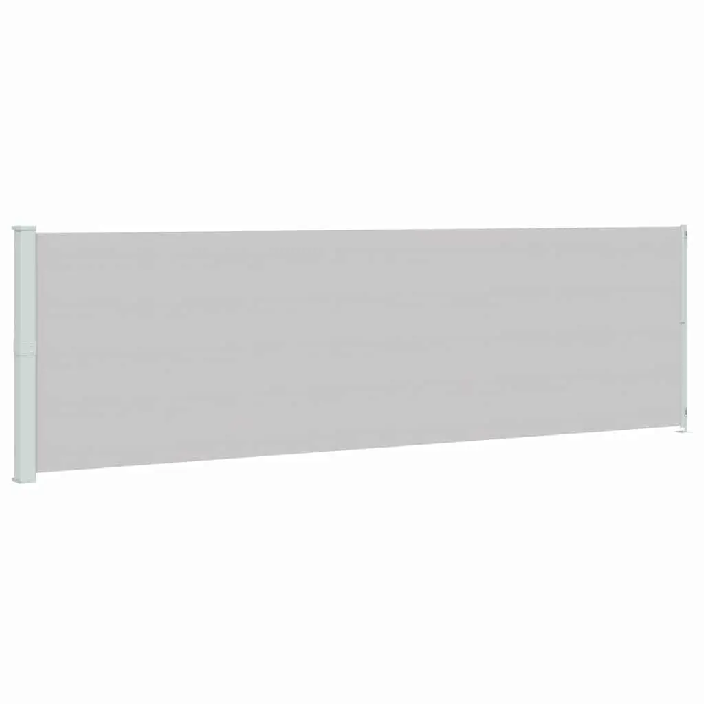 Retractable Side Awning Polyester 180 x 600 cm Grey Outdoor Garden