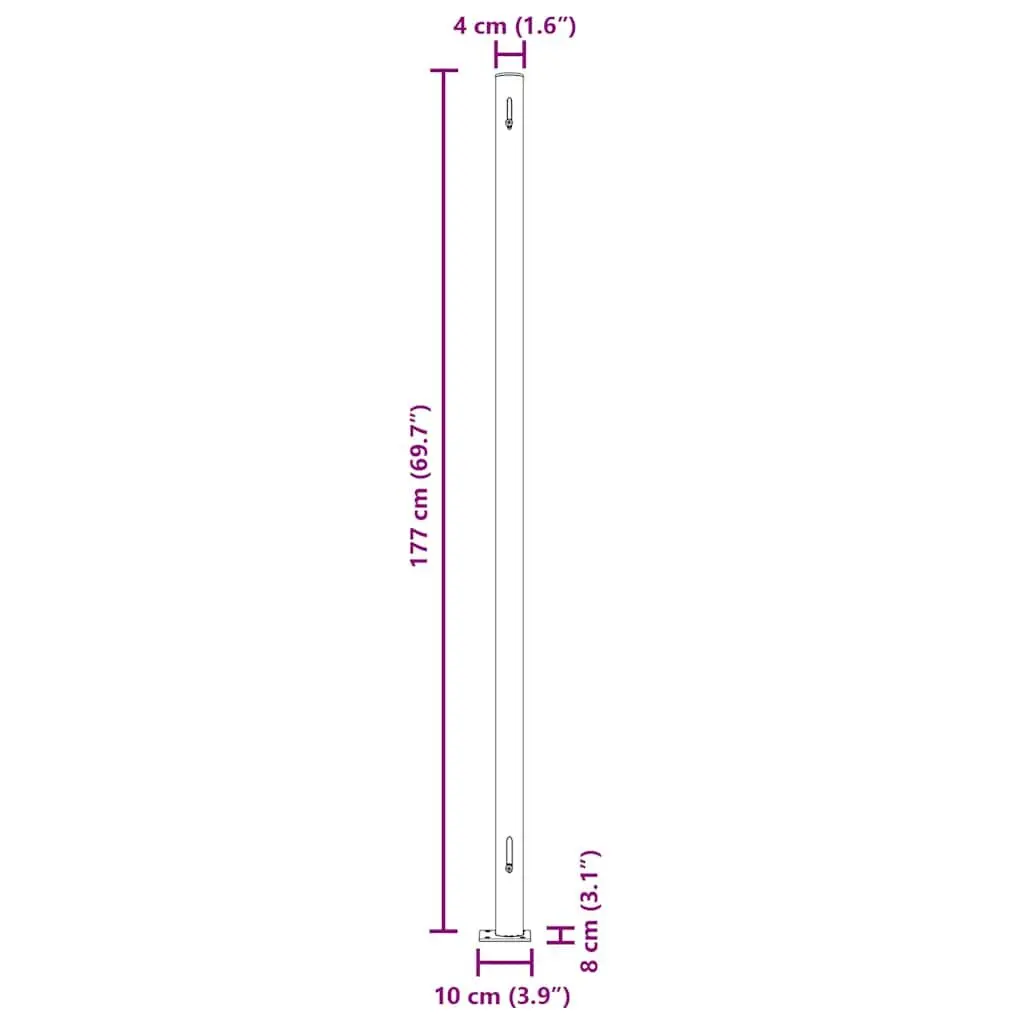 Retractable Side Awning Polyester 180 x 600 cm Grey Outdoor Garden