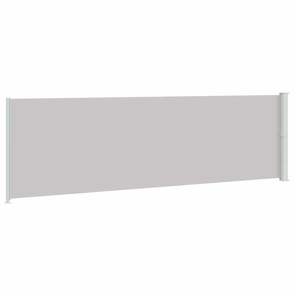 Retractable Side Awning Polyester 180 x 600 cm Grey Outdoor Garden