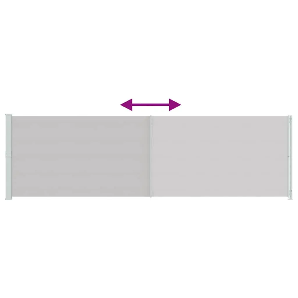 Retractable Side Awning Polyester 180 x 600 cm Grey Outdoor Garden