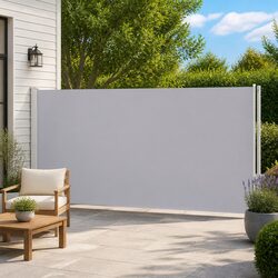 Versatile Grey Retractable Side Awning 200x600 cm for Home Use