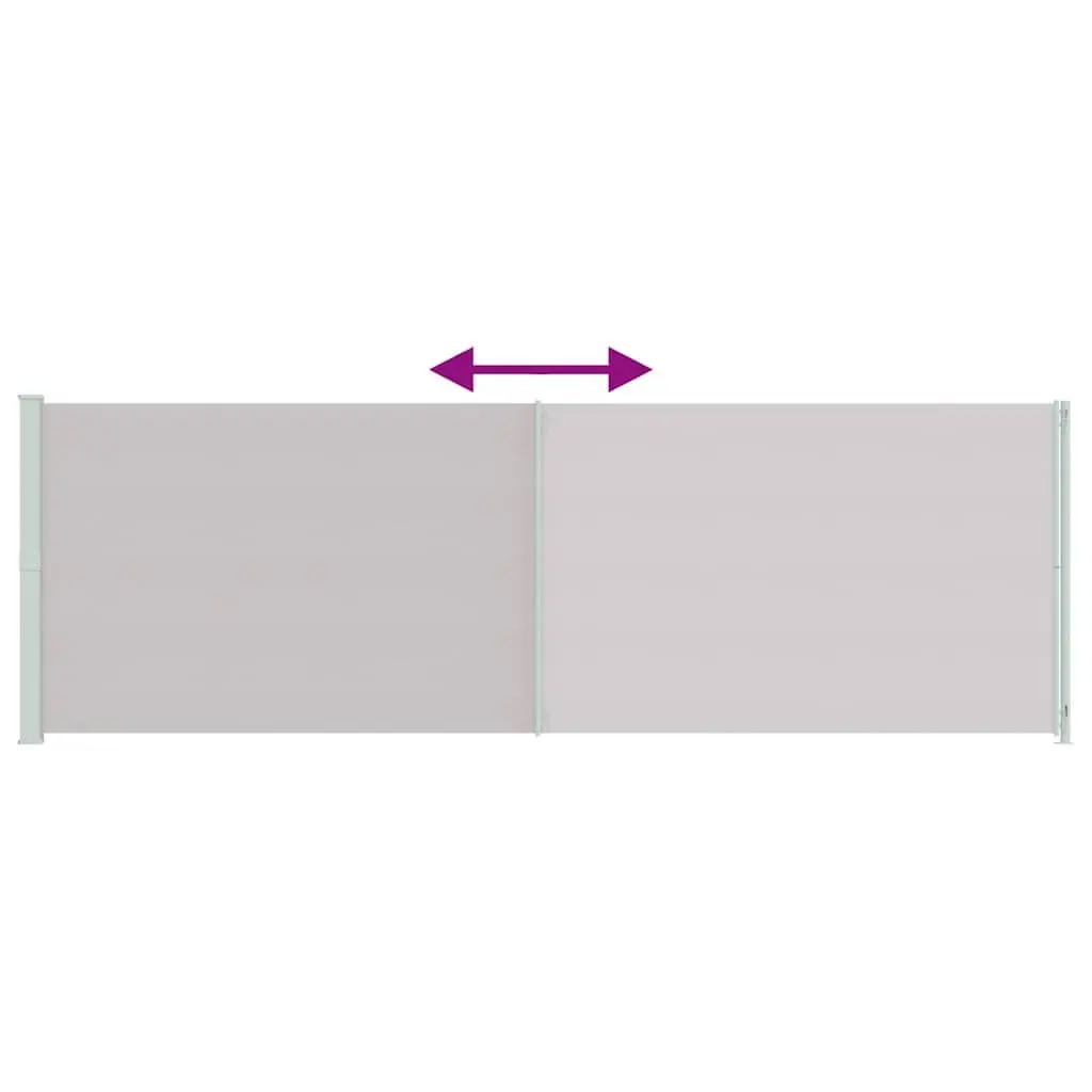 Grey Retractable Side Awning 200x600 cm for Home Use
