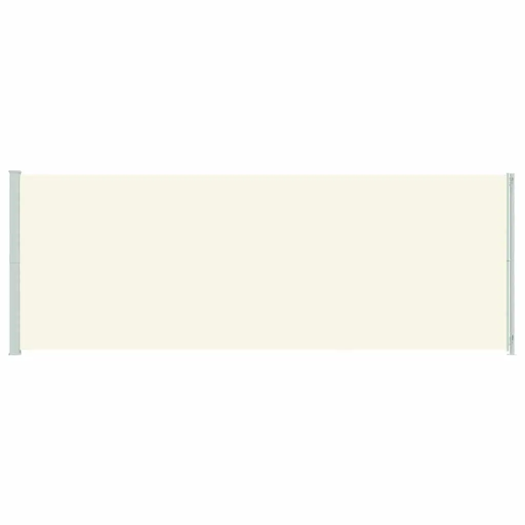 Retractable Awning Outdoor Privacy Screen Cream Polyester 220cm x 600cm for Patio Balcony Sunshade