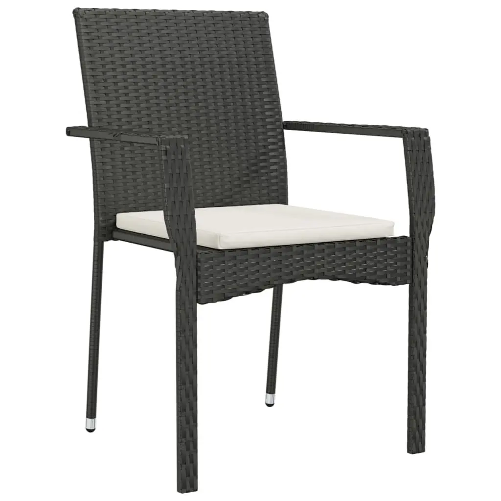 7 Piece Outdoor Dining Set Garden Patio Furniture with Cushions Black