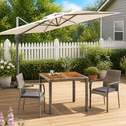 Ideal 3 Piece Grey Dining Set for Outdoor Gatherings