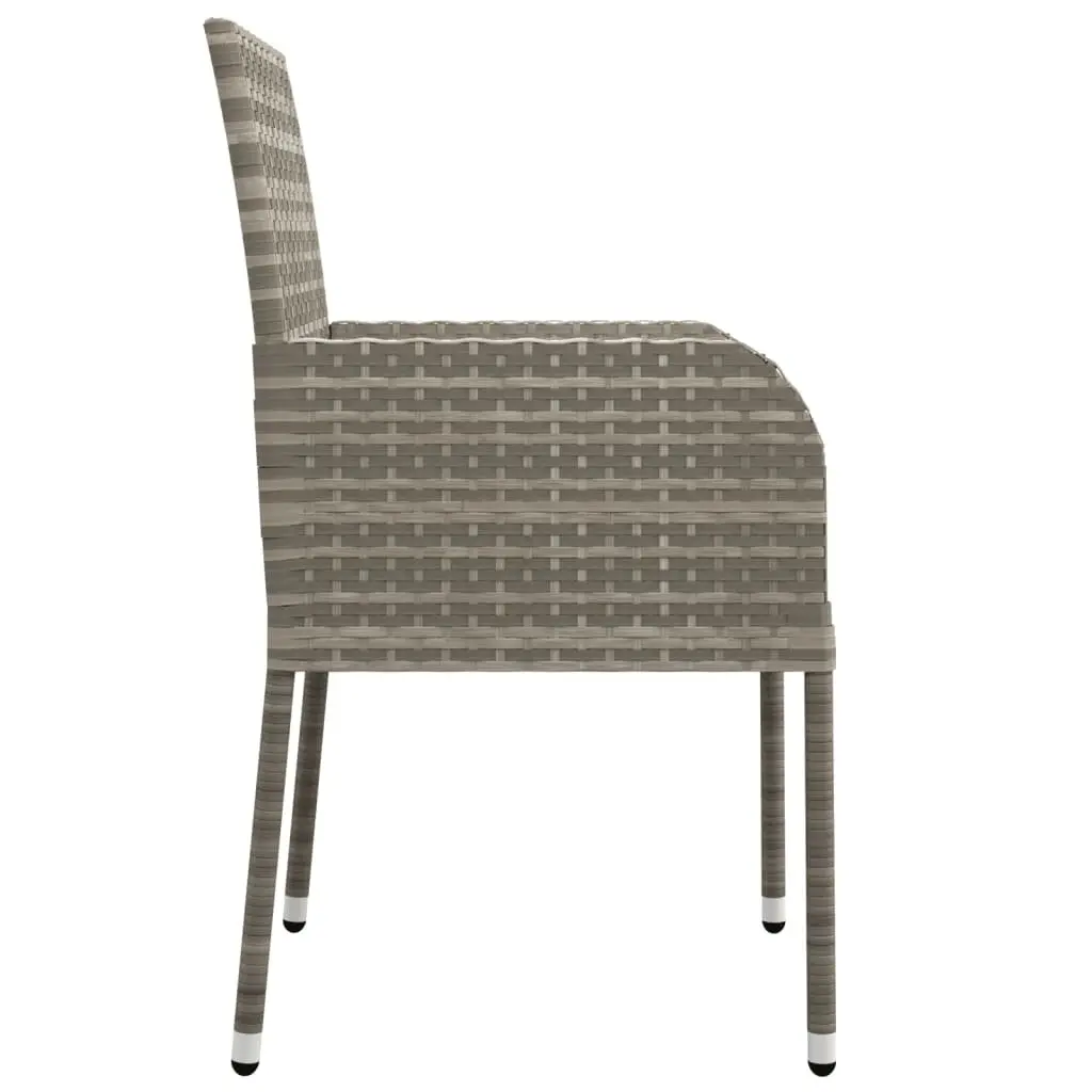 Garden Dining Set 9 Piece Outdoor Patio Furniture Grey Poly Rattan with Cushions