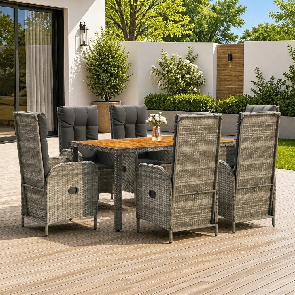 7 Piece Garden Dining Set for Outdoor Use