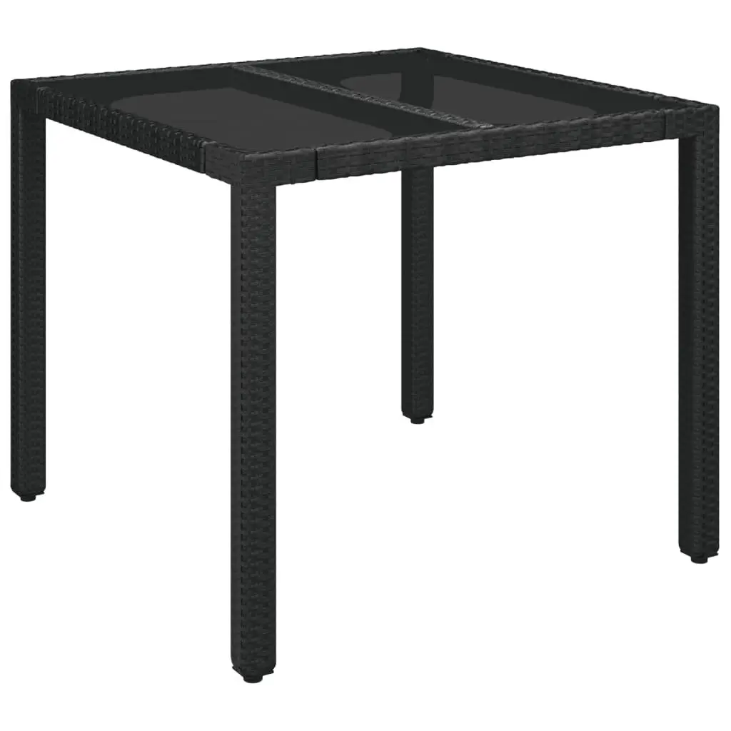 3 Piece Outdoor Dining Set Garden Furniture Black Poly Rattan Table Chairs