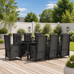 Versatile 9-Piece Black Patio Dining Set for Every Occasion