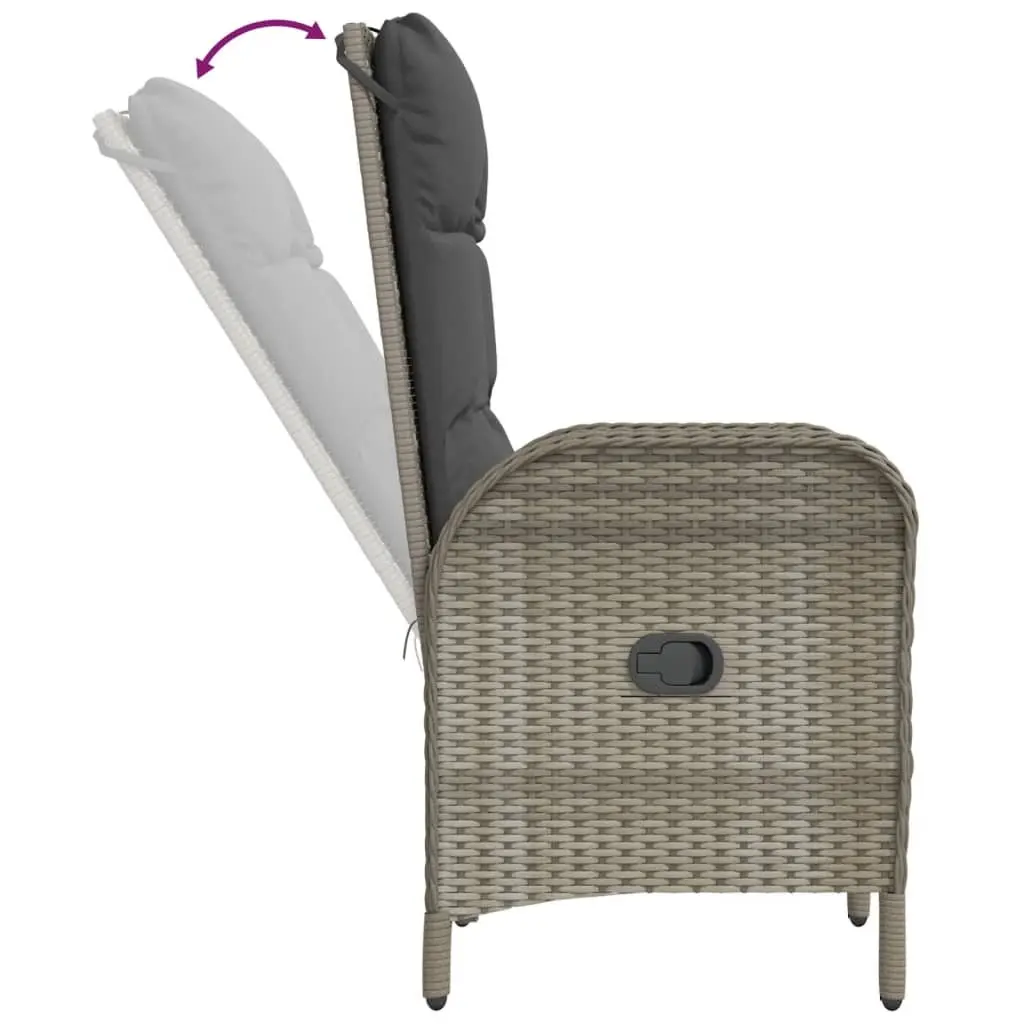 Garden Dining Set PE Rattan Steel Frame 4 Piece Grey